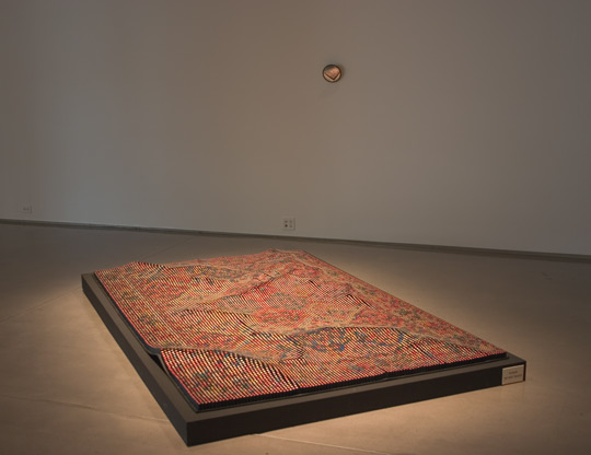 Installation View, "Lie Like A Rug," 2000-2001, Devorah Sperber: BiFocal, Fosdick-Nelson Gallery, School of Art & Design, Alfred University, Alfred, NY 2006